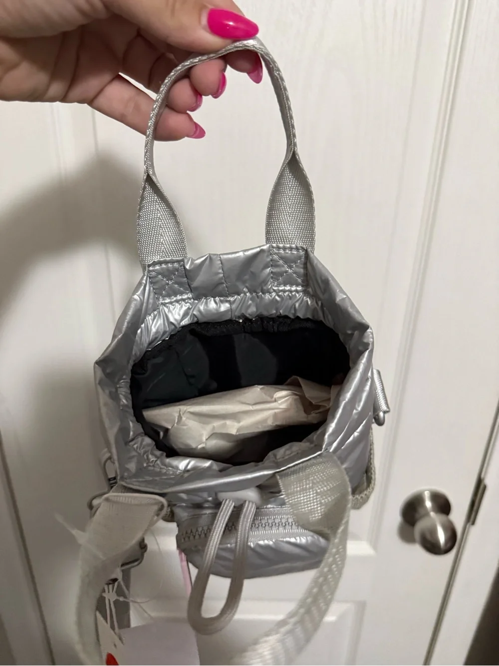 Wildfox Silver Puffer Crossbody Bag